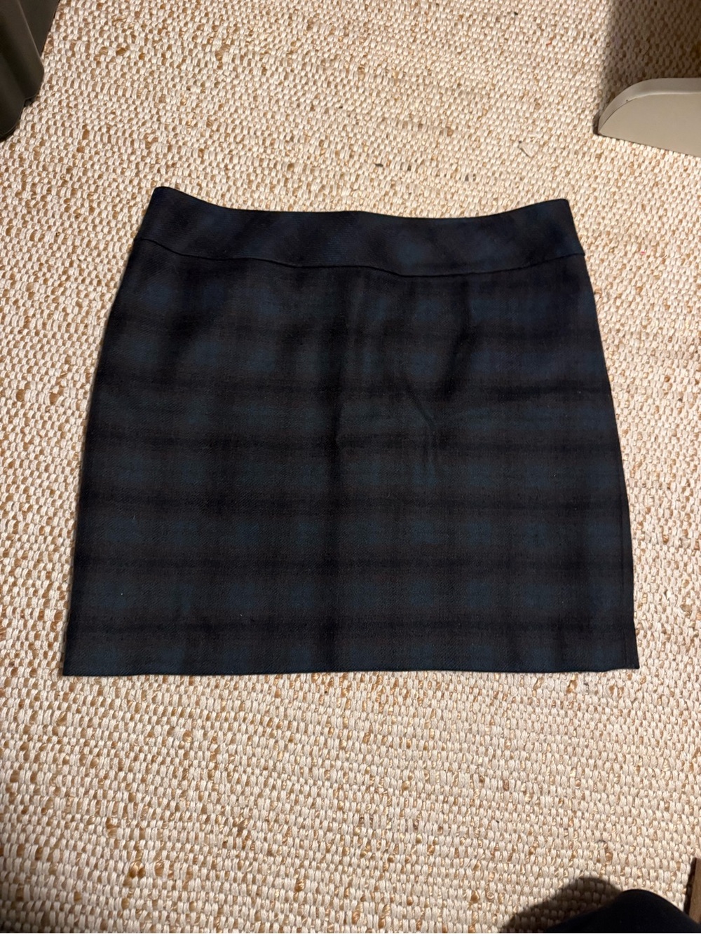 L.L. Bean Black and Navy Plaid Mini Skirt